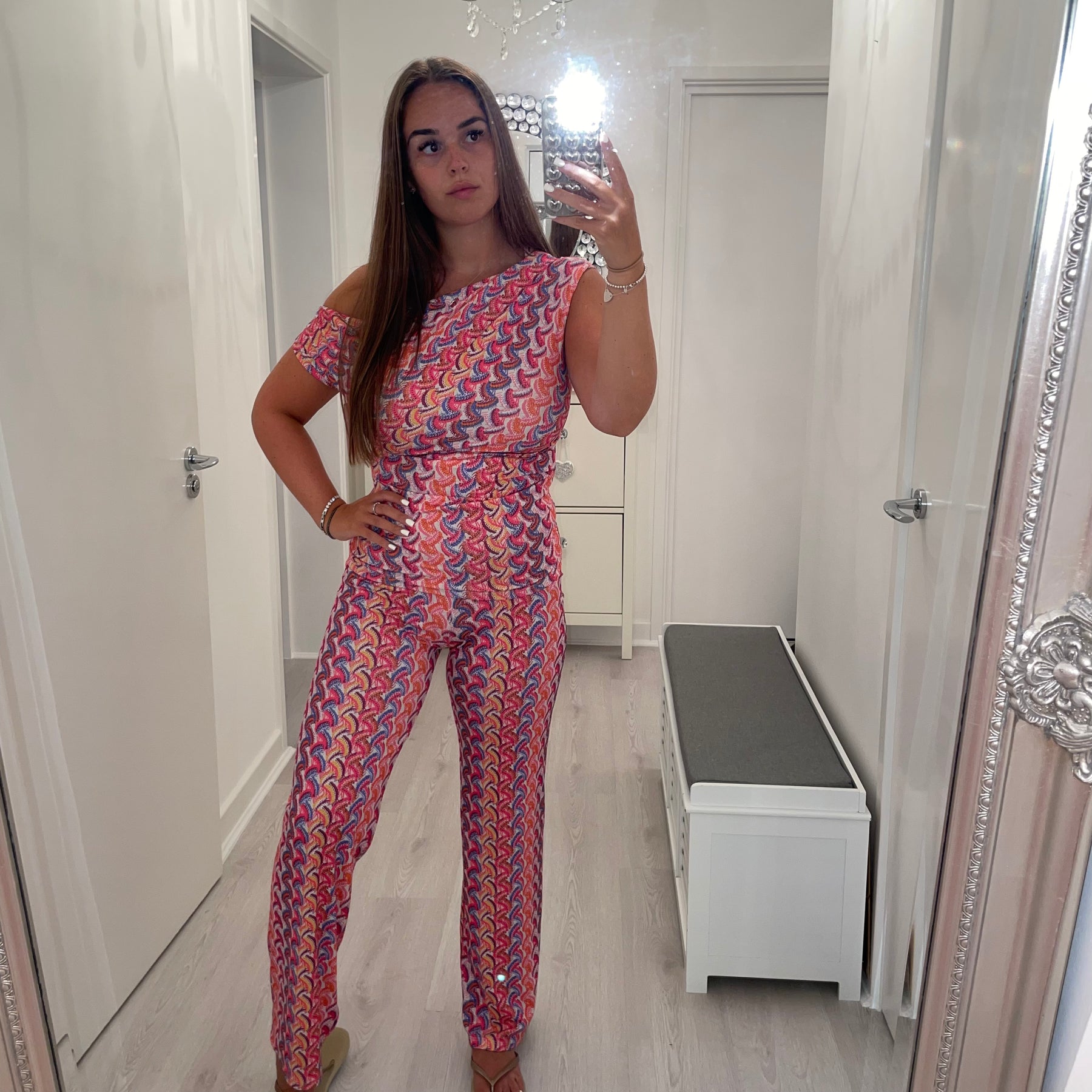 Pink multi print co ord