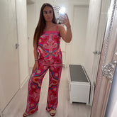 Patterned trouser set